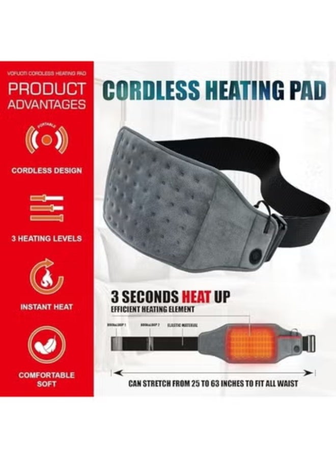 حزام تدفئة كهربائي للرقبة والكتفين بمنفذ USB - وسادة تدفئة محمولة بـ 3 مستويات حرارة وقماش ناعم - مثالي للسفر والتخييم متوافق مع الباور بانك - Image 3